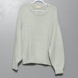 London flat crew neck chunky knit sweater